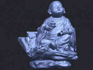 little monk drink tea 3D Print Model