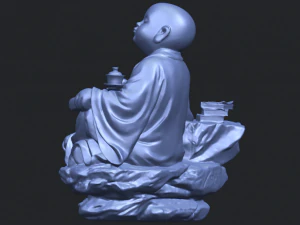 little monk drink tea 3D Print Model