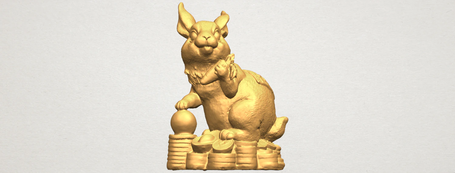 rabbit 02 3D Print Model .c4d .max .obj .3ds .fbx .stl .blend 