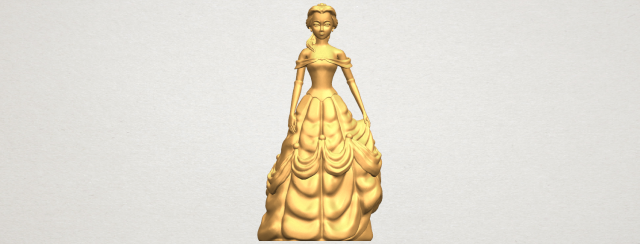 princess belle 3D Принт Модель .c4d .max .obj .3ds .fbx .stl .blend 