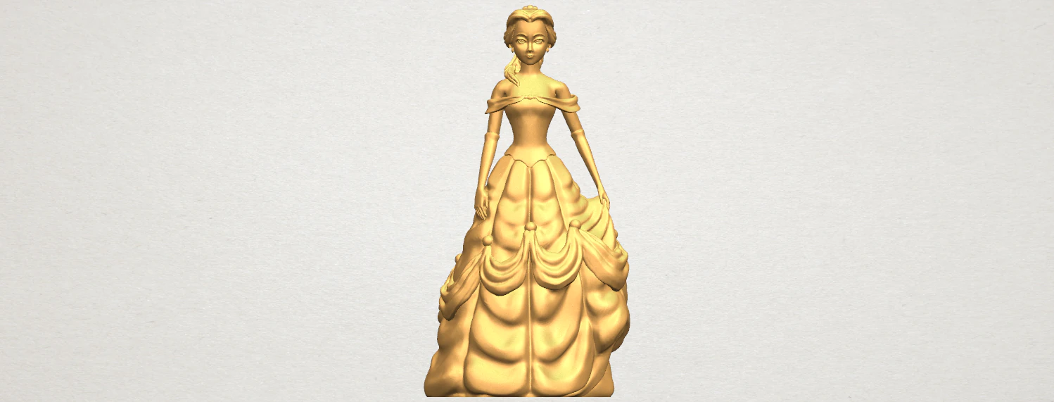 princess belle 3D Print Model .c4d .max .obj .3ds .fbx .stl .blend 