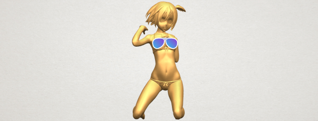 naked girl - bended knees 04 3D 프린트 모델 .c4d .max .obj .3ds .fbx .stl .blend 