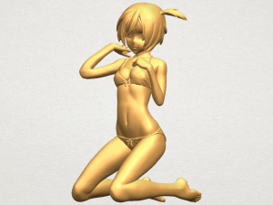 naked girl - bended knees 04 3D 프린트 모델