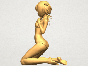 naked girl - bended knees 04 3D 프린트 모델