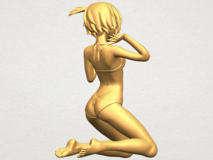 naked girl - bended knees 04 3D 프린트 모델