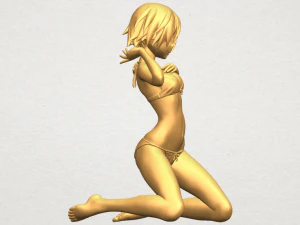 naked girl - bended knees 04 3D Print Model