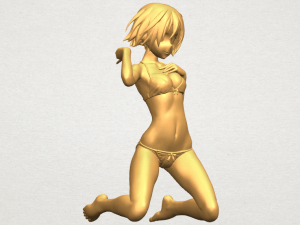 naked girl - bended knees 04 3D 프린트 모델
