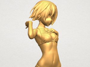 naked girl - bended knees 04 3D 프린트 모델