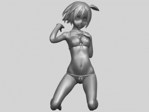 naked girl - bended knees 04 3D 프린트 모델