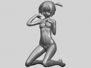 naked girl - bended knees 04 3D 프린트 모델