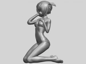 naked girl - bended knees 04 3D Print Model