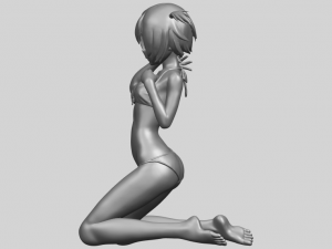 naked girl - bended knees 04 3D 프린트 모델