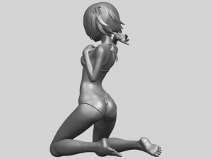 naked girl - bended knees 04 3D 프린트 모델