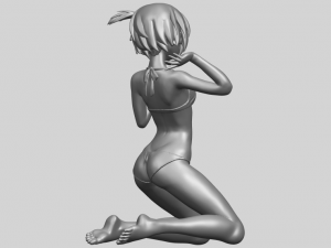 naked girl - bended knees 04 3D 프린트 모델