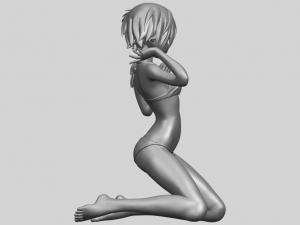 naked girl - bended knees 04 3D 프린트 모델