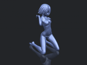 naked girl - bended knees 04 3D 프린트 모델