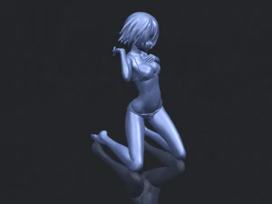 naked girl - bended knees 04 3D Print Model
