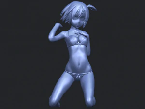 naked girl - bended knees 04 3D Print Model