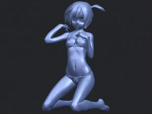 naked girl - bended knees 04 3D Print Model