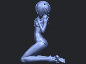 naked girl - bended knees 04 3D 프린트 모델