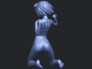 naked girl - bended knees 04 3D 프린트 모델
