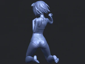 naked girl - bended knees 04 3D Print Model