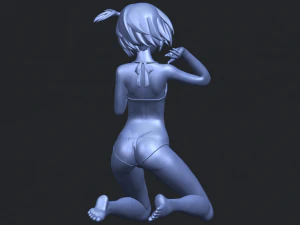 naked girl - bended knees 04 3D Print Model