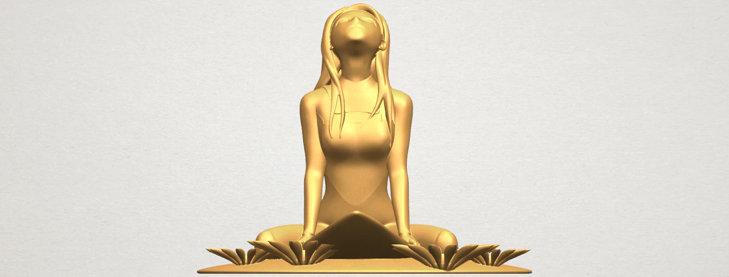 girl surfing board 01 3D Print Model .c4d .max .obj .3ds .fbx .stl .blend 