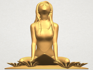 girl surfing board 01 3D Принт Модель