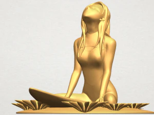 girl surfing board 01 3D Print Model