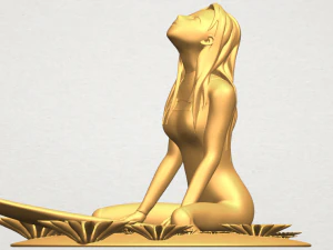 girl surfing board 01 3D Print Model