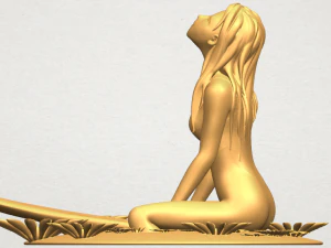 girl surfing board 01 3D Print Model