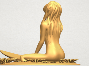 girl surfing board 01 3D Принт Модель