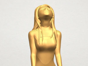 girl surfing board 01 3D Print Model