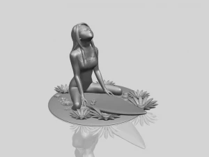 girl surfing board 01 3D Print Model