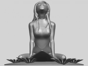 girl surfing board 01 3D Print Model