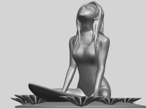 girl surfing board 01 3D Print Model