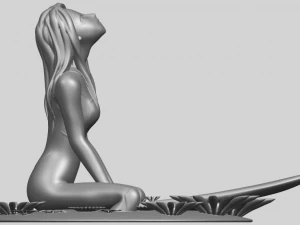 girl surfing board 01 3D Print Model