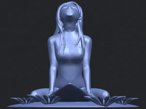 girl surfing board 01 3D Print Model