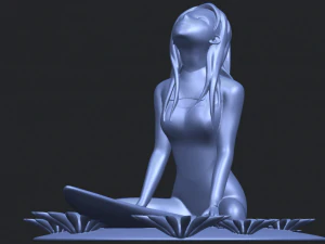 girl surfing board 01 3D Print Model