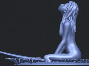 girl surfing board 01 3D Print Model