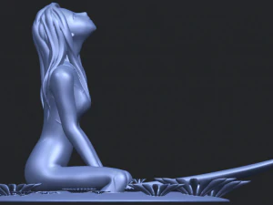 girl surfing board 01 3D Print Model
