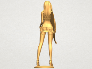 girl surfing board 02 Model Cetak 3D