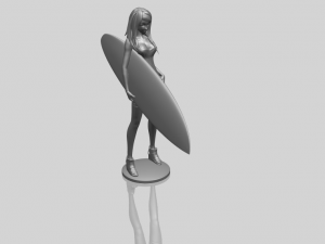 girl surfing board 02 Model Cetak 3D