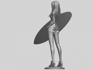 girl surfing board 02 Model Cetak 3D