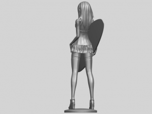 girl surfing board 02 Model Cetak 3D