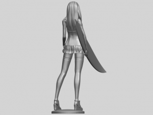 girl surfing board 02 Model Cetak 3D