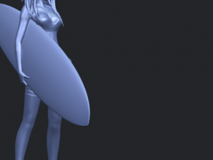 girl surfing board 02 Model Cetak 3D