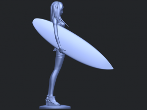girl surfing board 02 Model Cetak 3D