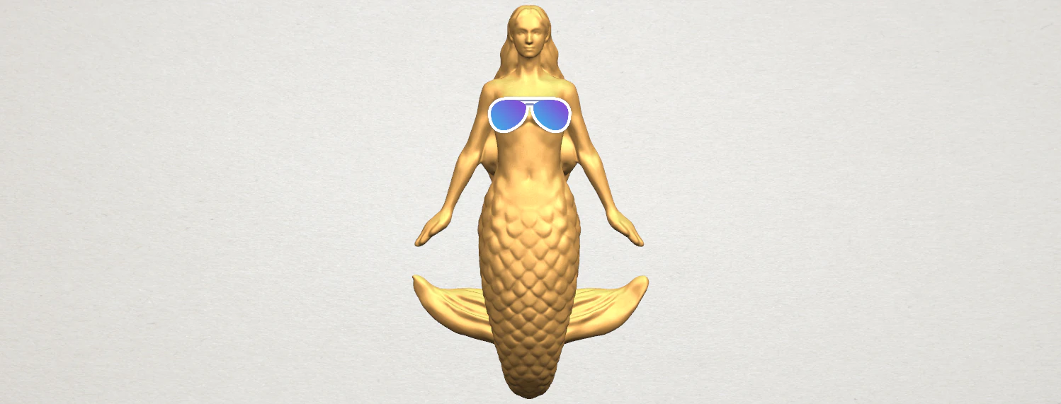 mermaid 01 3D Print Model .c4d .max .obj .3ds .fbx .stl .blend 